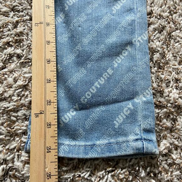 Juicy Couture Kids All Over Print Straight Jean Girls 8 Med Wash Stretch Denim - Picture 11 of 11